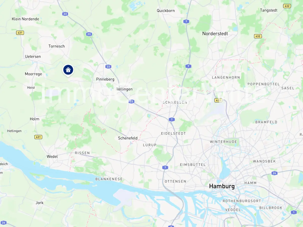Lage in der Region Hamburg