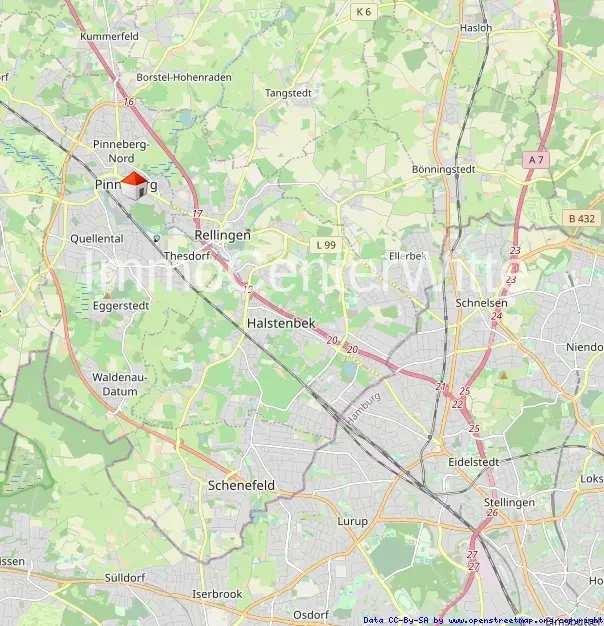 Lage im Umland von Hamburg