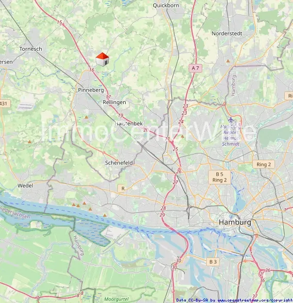 Lage im Umland von Hamburg