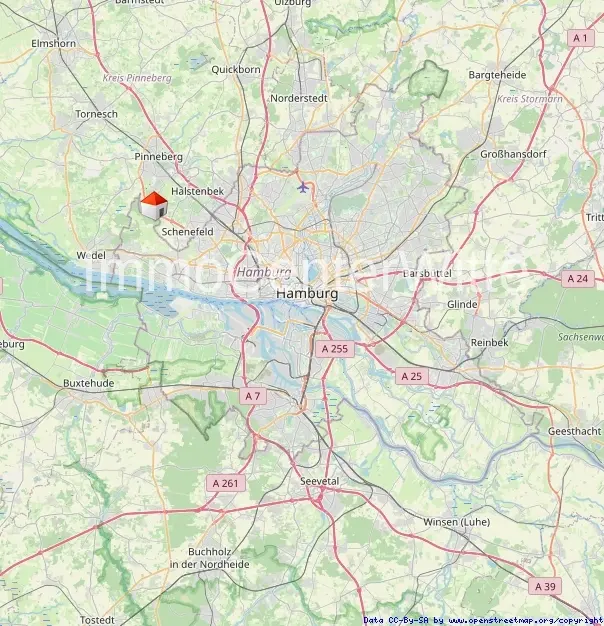 Lage im Umland von Hamburg