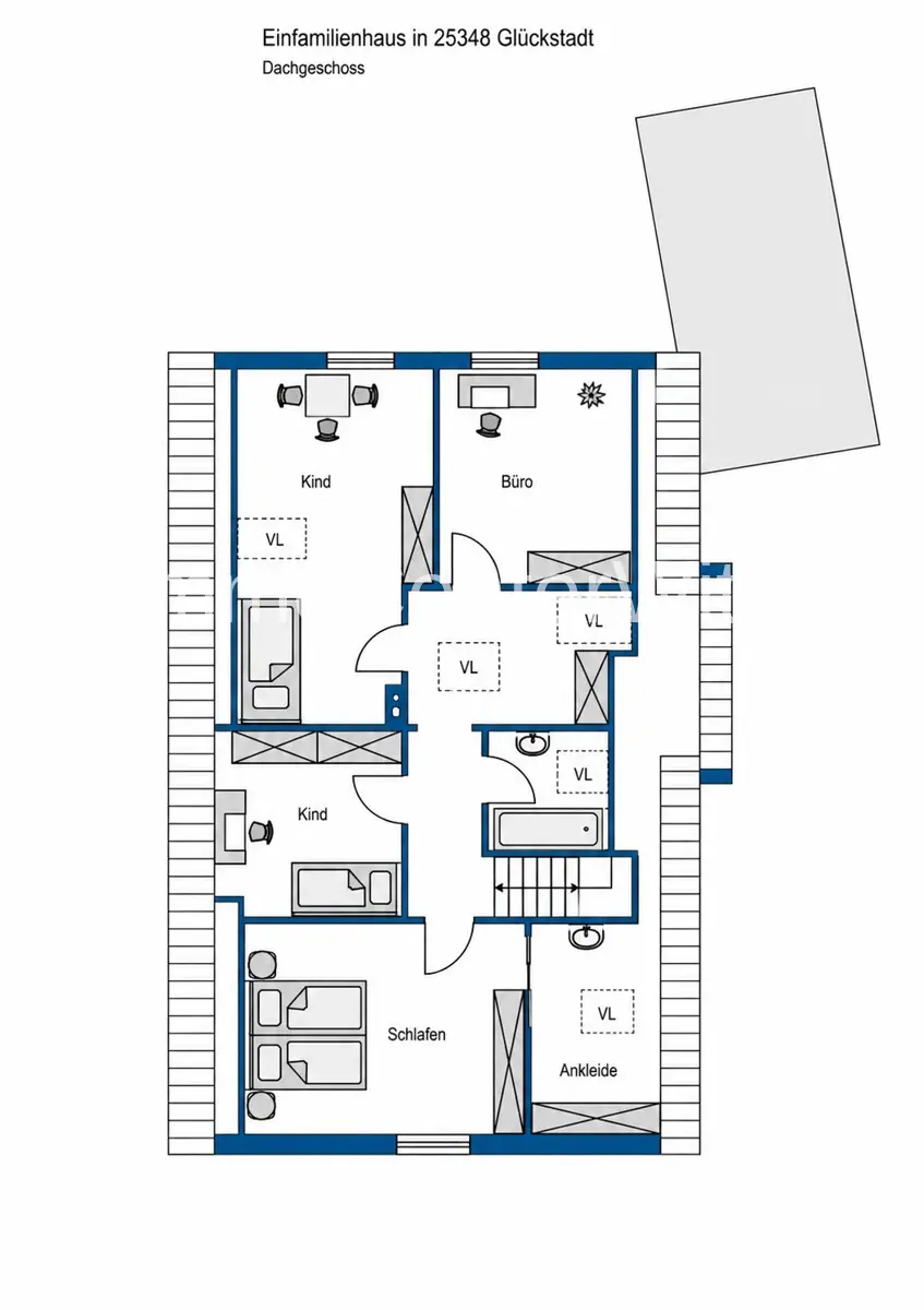 Grundrissskizze Dachgeschoss
